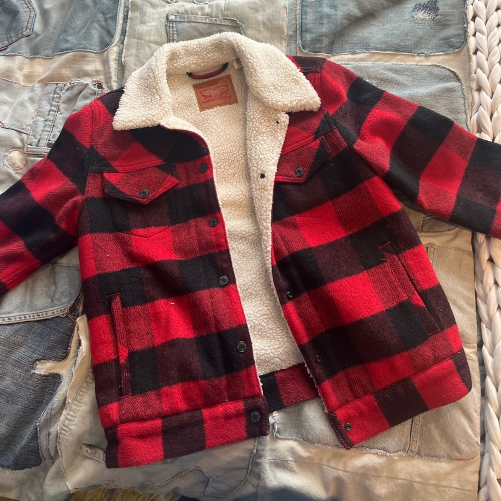 Levi’s buffalo check Sherpa jacket